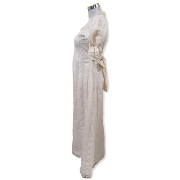 Vintage 1970s Ivory Cotton Prairie Dress - Picture 8 of 10